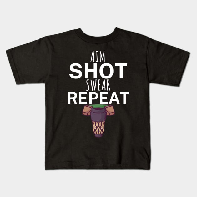 Aim shot swear repeat Kids T-Shirt by maxcode